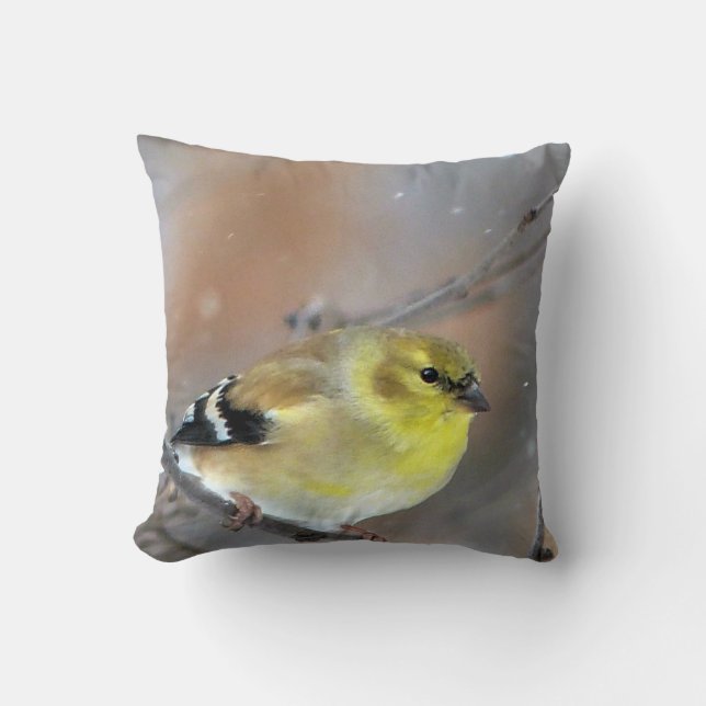 Goldfinch Throw Pillow (Front)