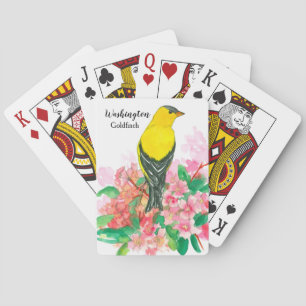 Goldfinch Washington State Souvenir Goldfinch Playing Cards