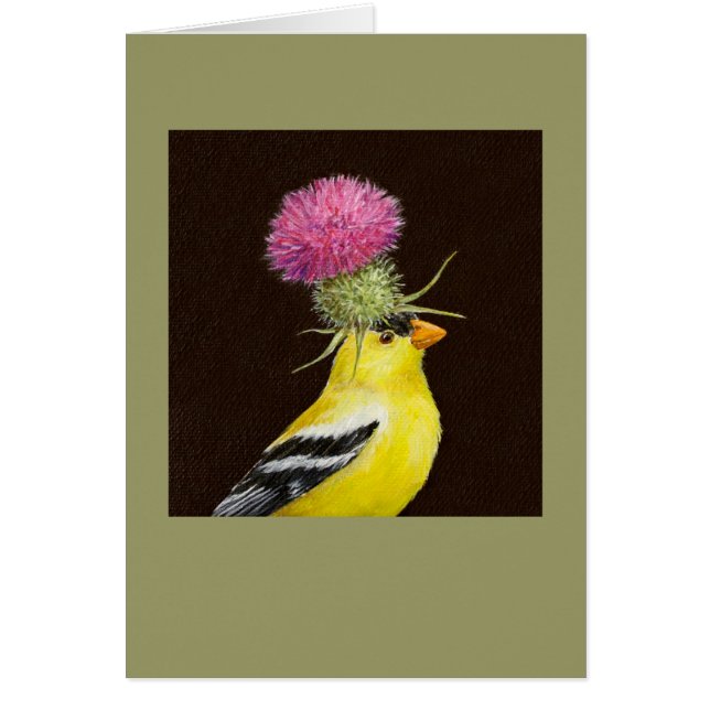 goldfinch with thistle card (Front)