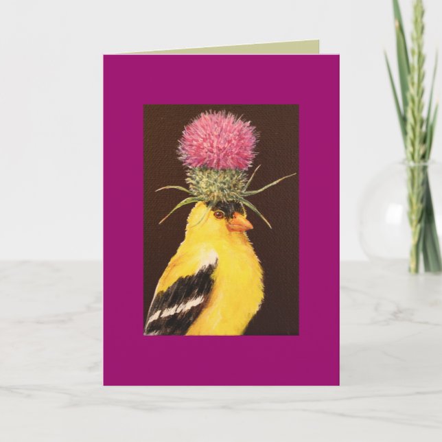 goldfinch with thistle card (Front)