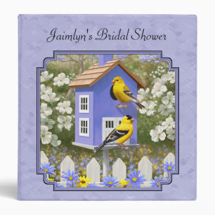 Goldfinches & Cute Birdhouse Lavender Binder