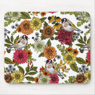 Goldfinches in the garden   mouse pad