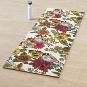 Goldfinches in the garden   yoga mat