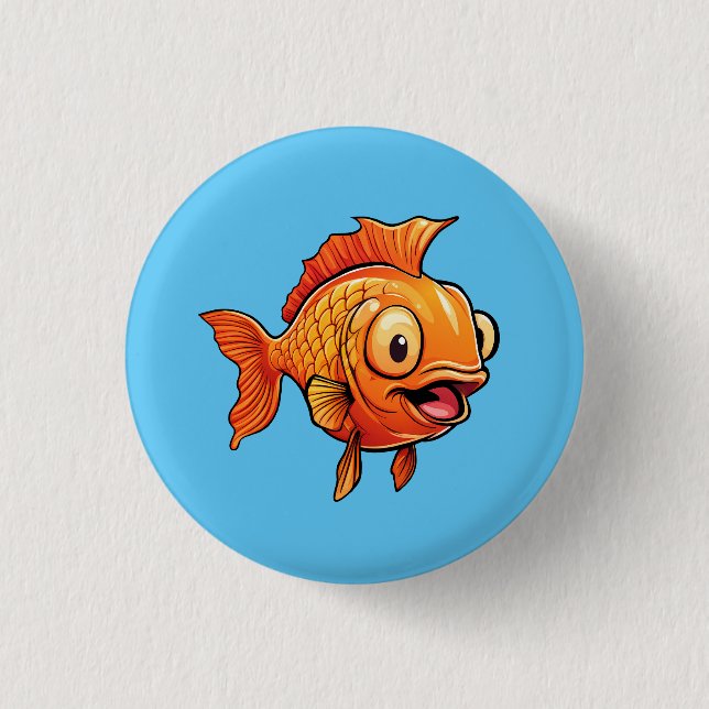 Goldfish 1 Inch Round Button (Front)
