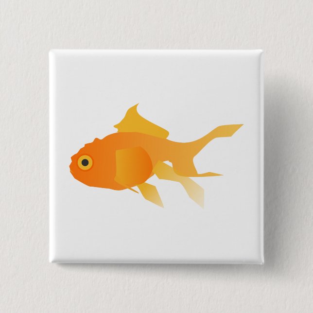 Goldfish 2 Inch Square Button (Front)