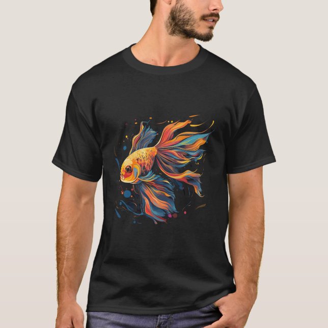 Goldfish Abstract Colourful T-Shirt (Front)