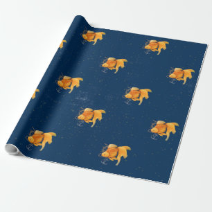 Goldfish Anchor Ship Wheel Nautical Wrapping Paper