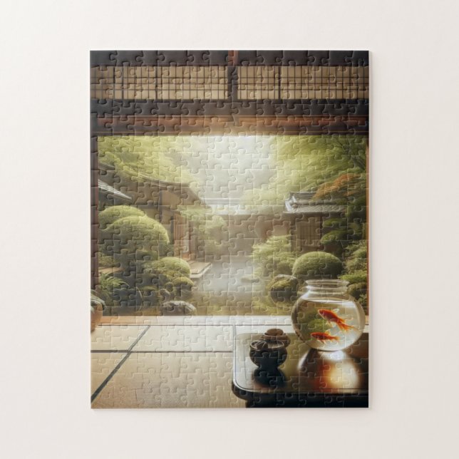 Goldfish and Tatami – Japanese Zen Puzzle (Vertical)