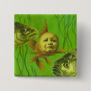Goldfish Baby Mutant Design 2 Inch Square Button