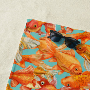 Goldfish beach towel