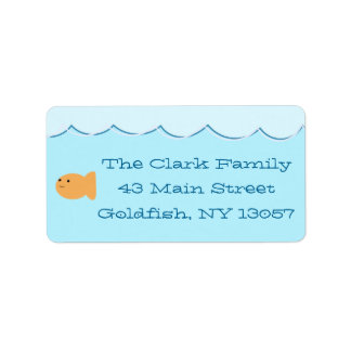 Goldfish Birthday Party Return Address Label