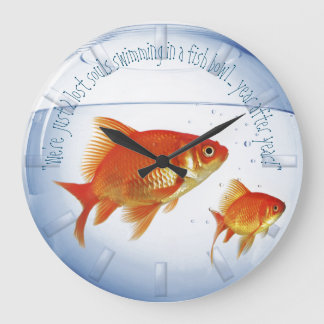 Goldfish bowl clock, wish you were here version large clock