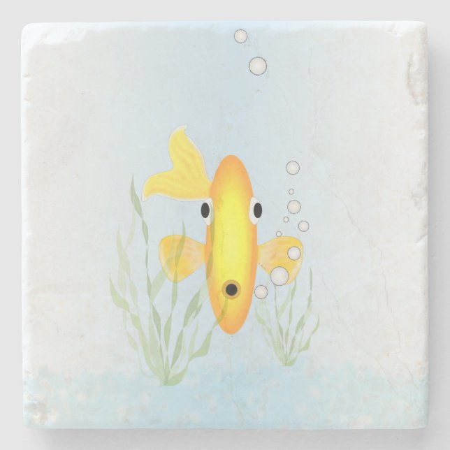 Goldfish Bowl Stone Coaster (Front)