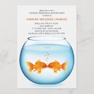 Goldfish Bowl Wedding Rehearsal Dinner Invitation
