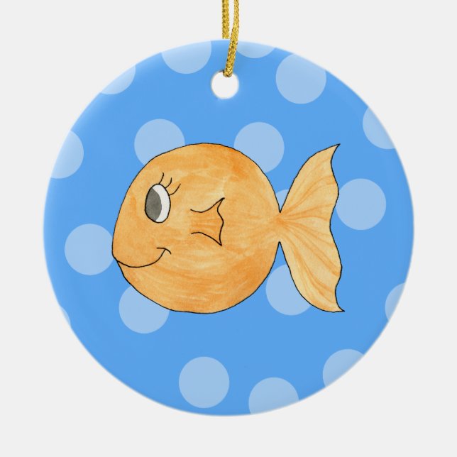 Goldfish. Ceramic Ornament (Front)