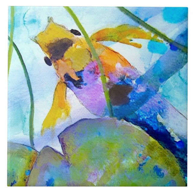 Goldfish Ceramic Tile (6" square) (Front)