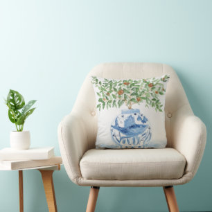 Goldfish Chinoiserie Ginger Jar Oranges Throw Pill Pillow