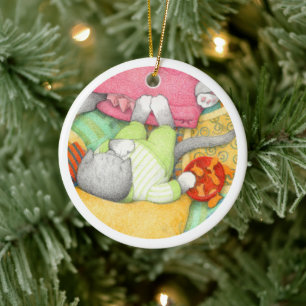 GOLDFISH CRACKERS KITTY Ceramic Circle Ornament