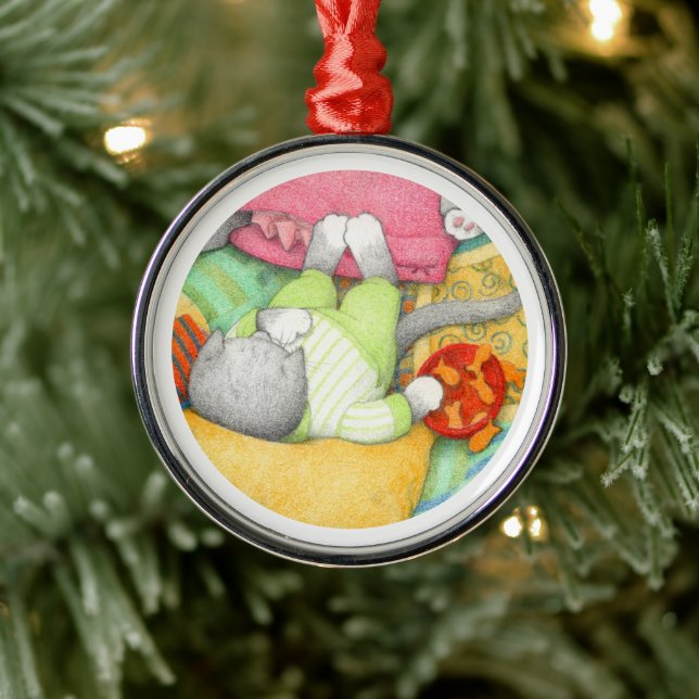 GOLDFISH CRACKERS KITTY Premium Round Ornament (Tree)