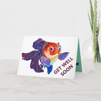 Goldfish design "get well soon" greeting card
