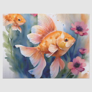 Goldfish Floral Watercolor Tissue Paper