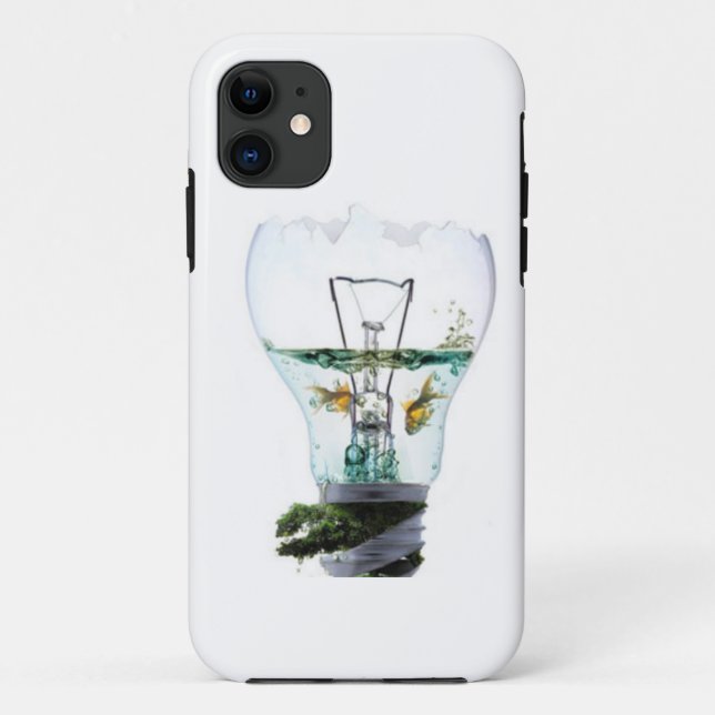 Goldfish in Light Bulb Iphone Case (Back)