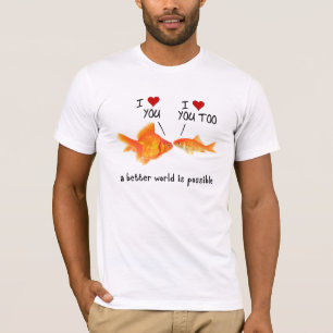 Goldfish in love I heart You T-Shirt