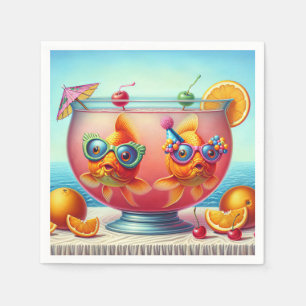 Goldfish In Party Punch Bowl Napkin