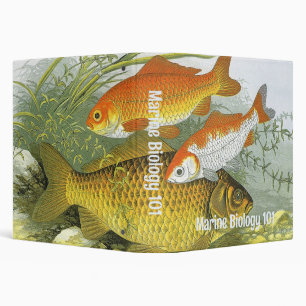 Goldfish Koi Fish, Vintage Marine Aquatic Sea Life Binder