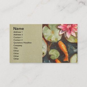 Goldfish Koi Pond Water Lilies Business Card