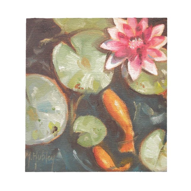 Goldfish Koi Pond Water Lilies Notepad (Front)