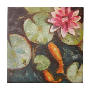 Goldfish Koi Pond Water Lilies Tile