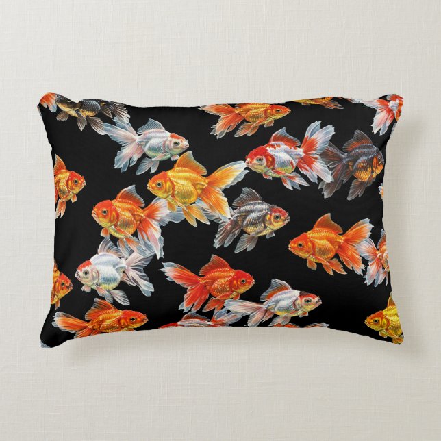 Goldfish Parade Accent Pillow (Front)