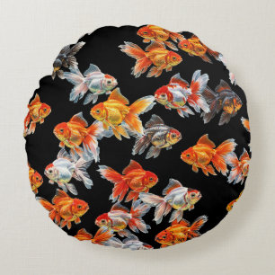 Goldfish Parade Round Pillow