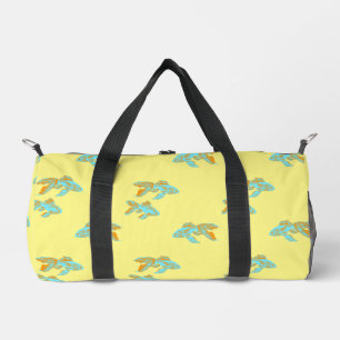 Goldfish Pattern (Light Blue and Orange) Duffle Bag
