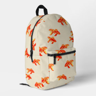 Goldfish Pattern (Red and Yellow) Printed Backpack