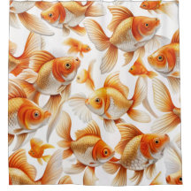 Goldfish Pattern Wallpaper and Curtain