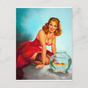 Goldfish Pin Up Postcard