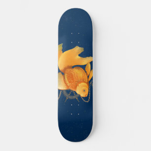 Goldfish Ship Wheel Nautical Skateboard Deck