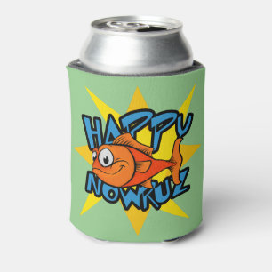 Goldfish Smiling Sun Persian New Year Nowruz Can Cooler