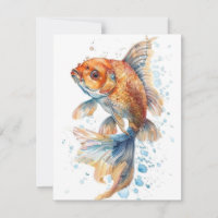 Goldfish Study In Watercolors