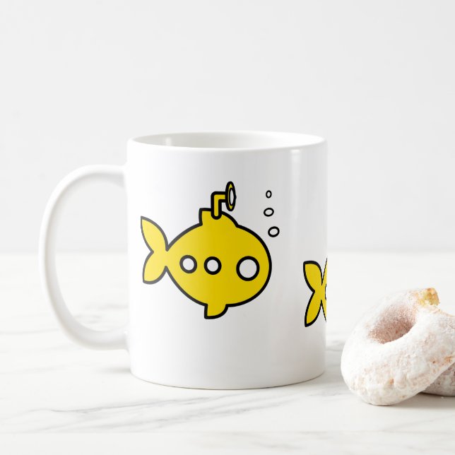 Goldfish submarine coffee mug (With Donut)