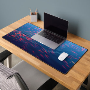 Goldfish Swimming in Still Pond Desk Mat