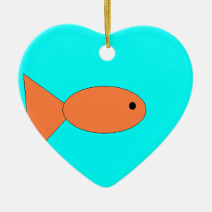 goldfish swimming in the ocean, art by kids :) ceramic ornament