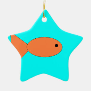 goldfish swimming in the ocean, art by kids :) ceramic ornament