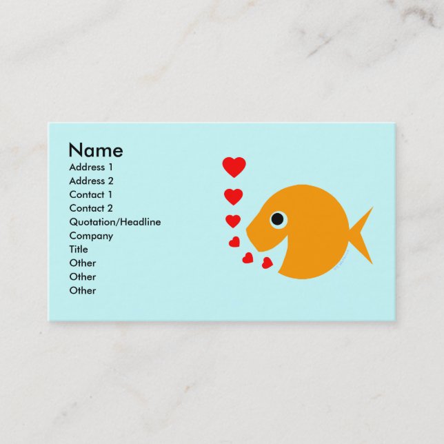 Goldfish Tropical Fish Breeder Pool Maintenance Business Card (Front)
