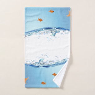 Goldfish under water aquarium hand towel