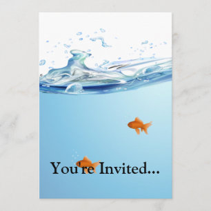 Goldfish under water aquarium invitation