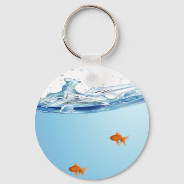 Goldfish under water aquarium keychain (Front)