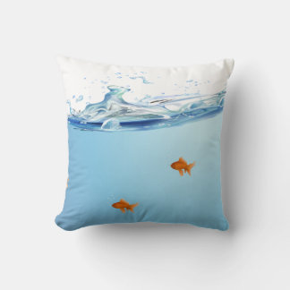 Goldfish under water aquarium throw pillow